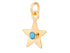 Sterling Silver Vermeil Star Pendant with Turquoise in 14K Gold Micron, (SP-5919)